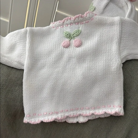 Hartstrings Baby White and Pink Knit Set - Picture 8 of 9